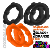 OXBALLS GEARHEADS 5-pack spinner rings ORANGE/BLACK OXBALLS GEARHEADS 5-pack spinner rings ORANGE/BLACK